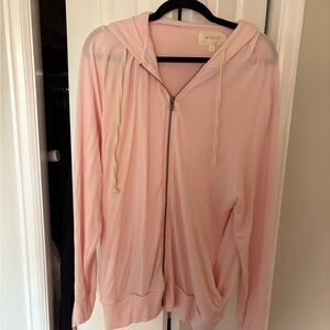 “WHEAT” Pink Zip-Up Hoodie